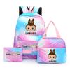 3Pcs/set  Printed Backpack with Lunch Bag Pencil Case Boy Girl Knapsack Teenage Student Large Capacity Colorful Bookbag