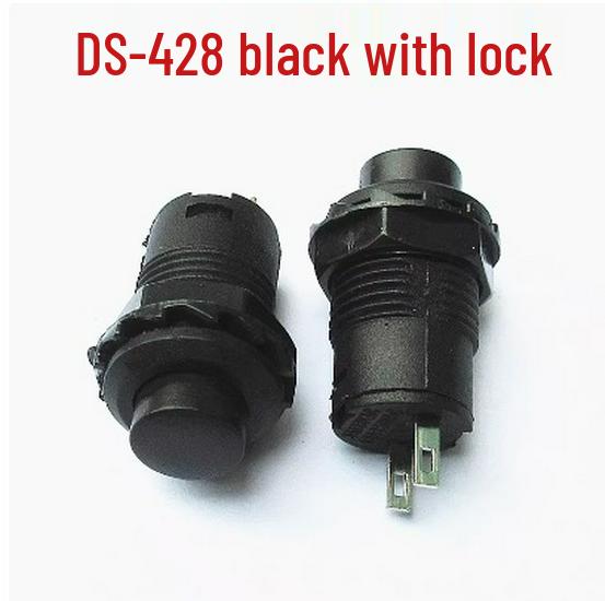 DS-428/427 Self-Locking Round Button Switch with Lock, Self-Reset 12MM, Red/Green/Yellow