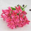 2Pcs Artificial Lily Flower 10 Fork 30 Heads Realistic Fake Silk Flower UV Resistant Wedding Party Indoor Outdoor Garden Yard Faux Flower Plants