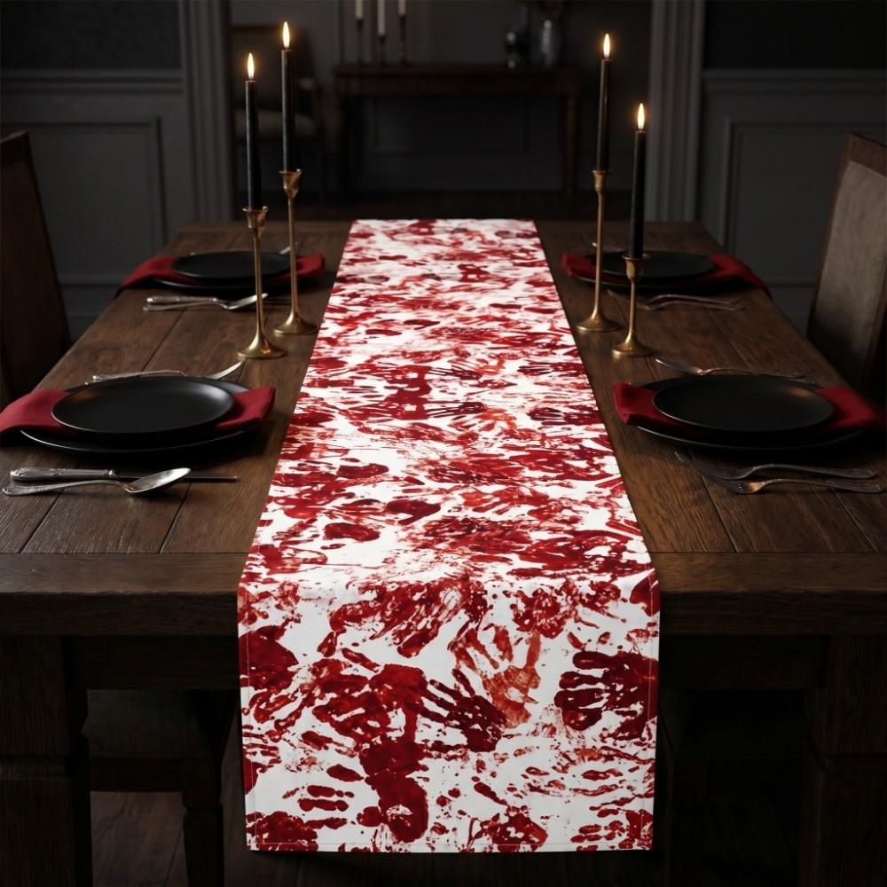 Bloody Halloween Decorative  Tablecloth Handprint Table Cover Scary Placemat  Halloween Party