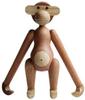 COSMOSFACTORY Kai Bojesen Monkey, Scandinavian Wooden Toy, Object, Interior Decor, Reproduction Doll, Figure, Teak, Designer, Natural Wood