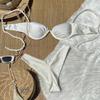 OFTBUY 2025 New Summer Sexy Solid Style Swimsuit Women 2 Pieces Bikini Set Wire Bra Knitting Binding Wickedwrap Beach Swimwear Female