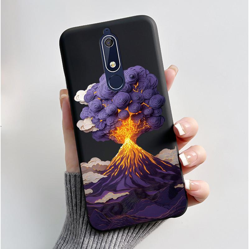 Милый Чехол Для Nokia 5.1/Nokia 5.1 Plus/Nokia X5/Nokia 5 Funda Чехол с Рисунком Защитная Крышка Мягкий Силикон Мультяшный Черный Корпус