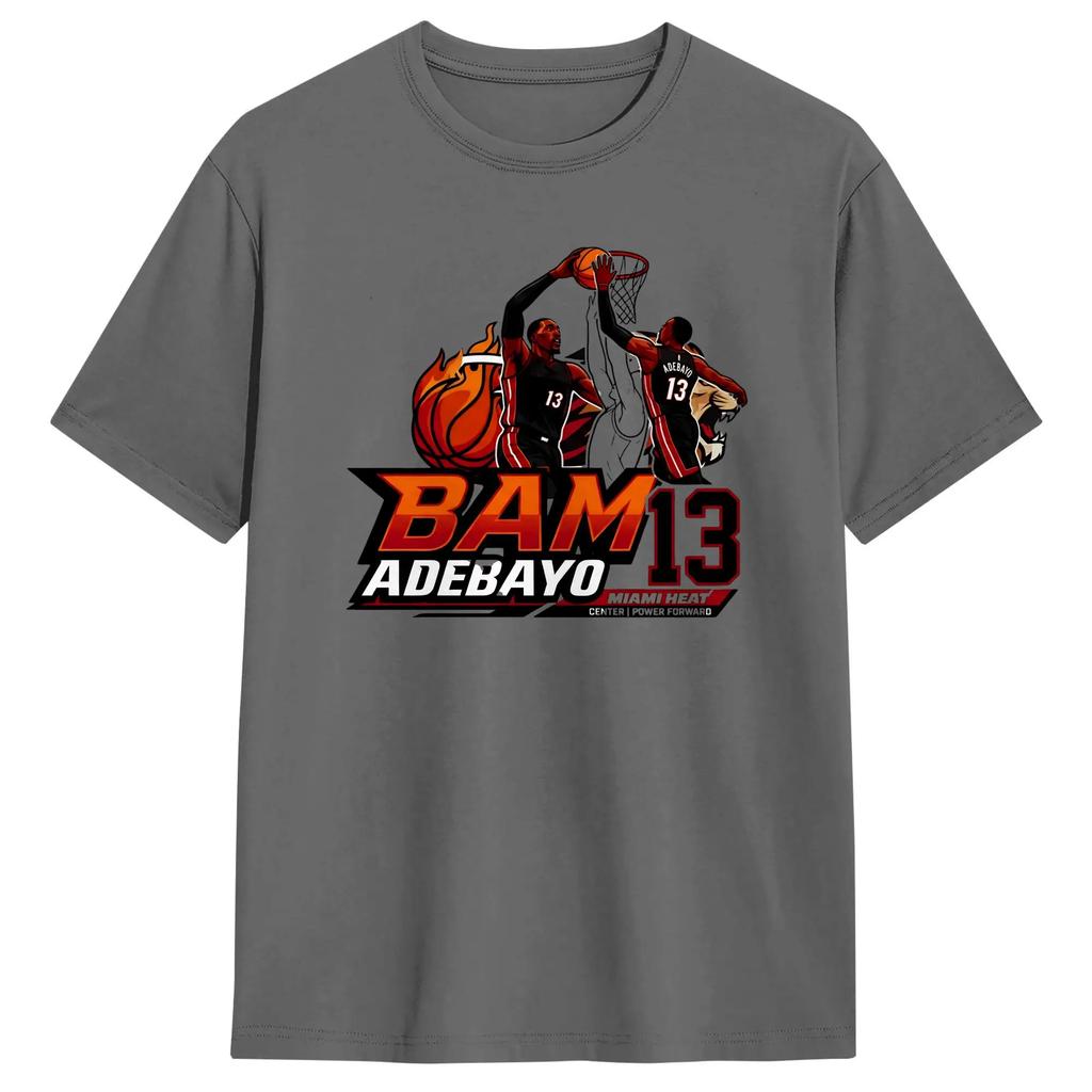 Bam Adebayo 13 Poster T-Shirts Men Funny 100% Cotton Tee Shirt Crew Neck Short Sleeve T Shirt Classic Tops