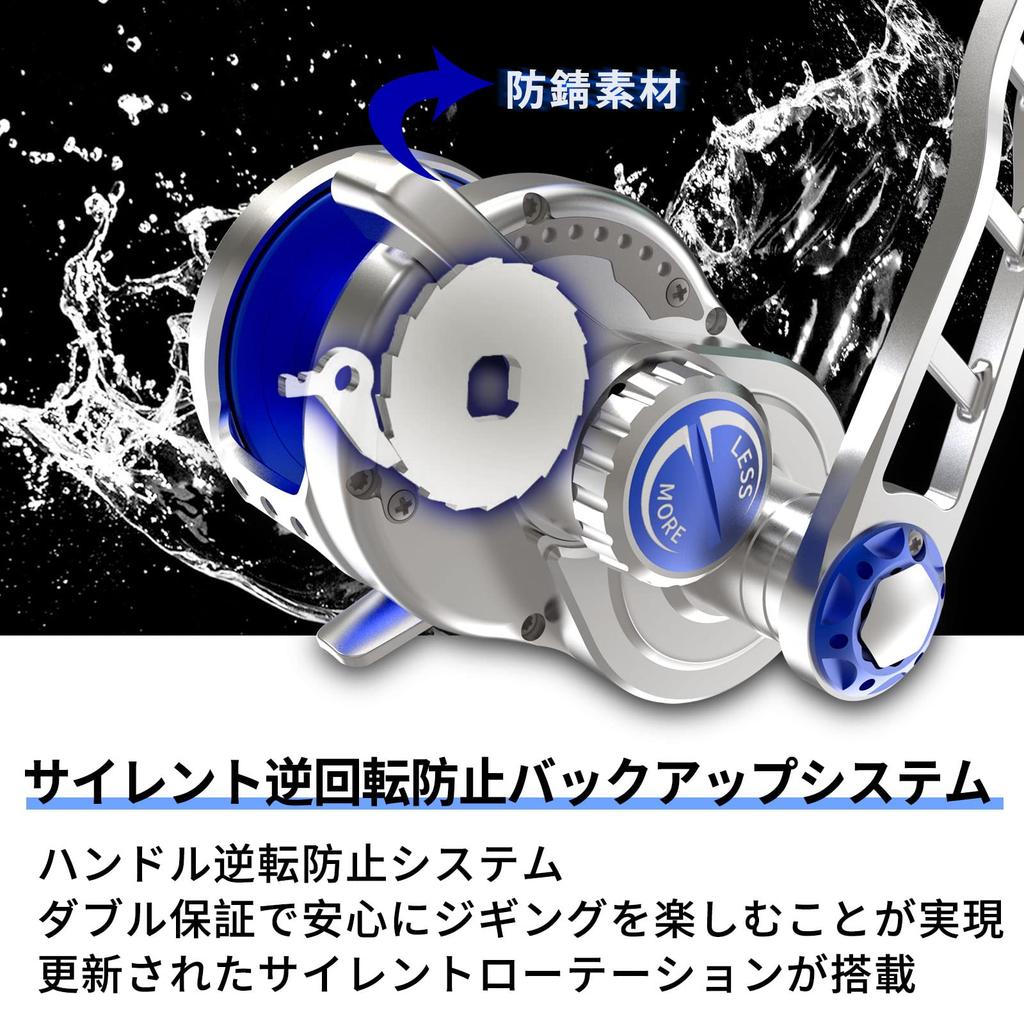 WATACHAMP Caribbean 3000R Jigging a Lever Drag Reel for Big Featuring a Power Metal a Gear and a Maximum Drag Force of Suitable for Sea and Slow Reel,