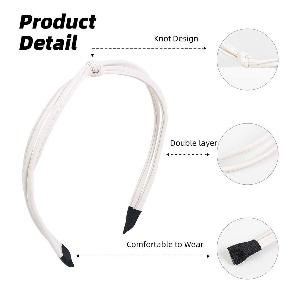 Cute Leather Headband Black Brown White Hair Accessories Fashion Hair Hoop  Girl Women