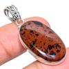 Natural Mahogany Red Obsidian 925 Solid Sterling Silver Gift Pendant 1.77" G8a77
