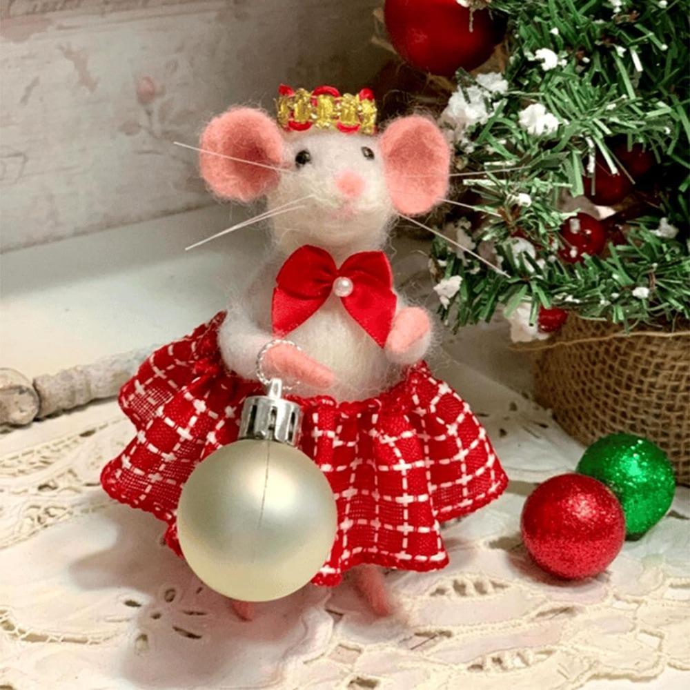Милая валяная мышь, валяная из иглы, кукла-мышь, рождественские украшения из войлока на Новый год