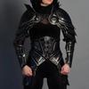 Black Lady Larp Hunter Knight Lady Armor Full Body Cosplay LARP Costume for Women Warrior Medieval