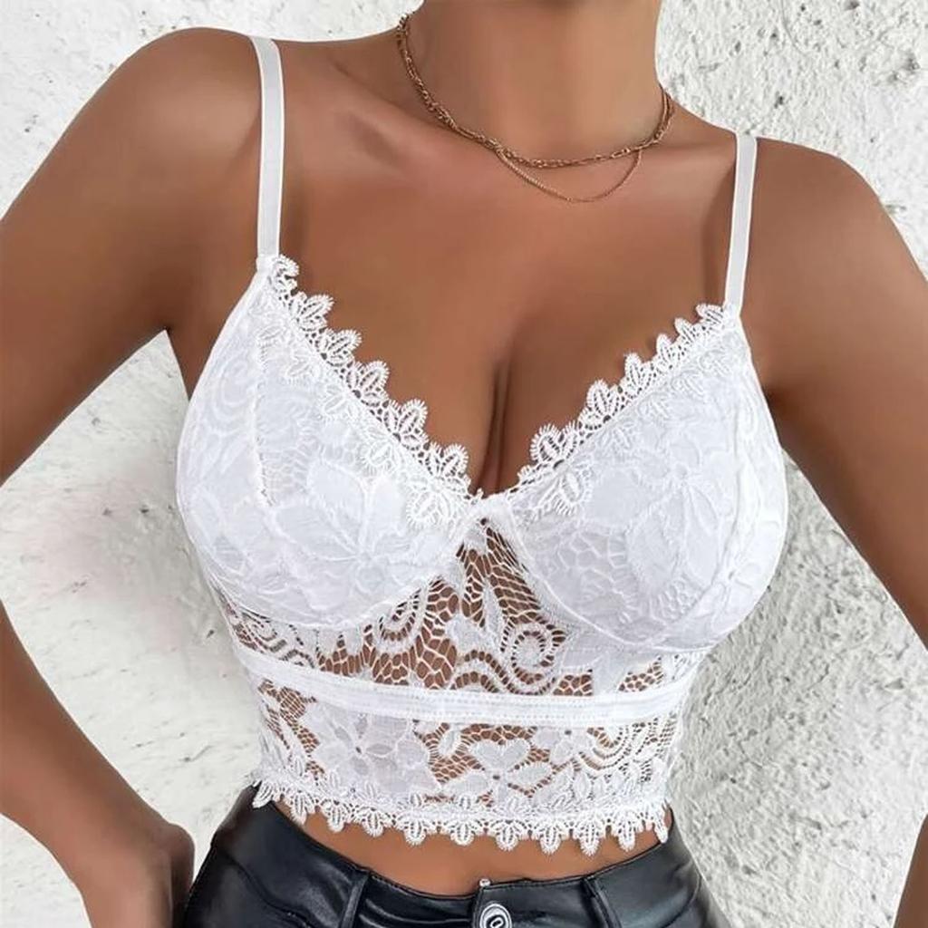 Женское эротическое белье, сексуальный кружевной бюстгальтер с глубоким V-образным вырезом и нагрудником