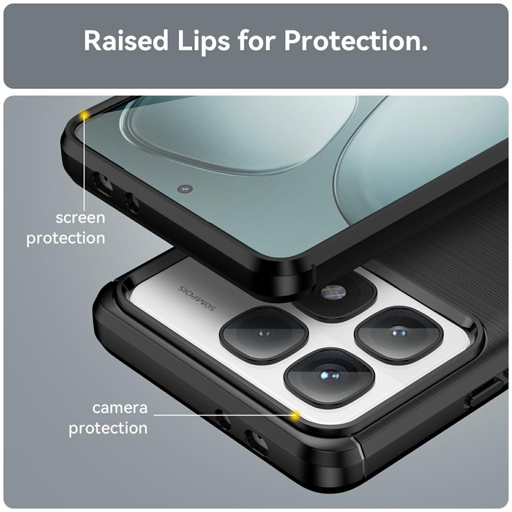 Для Xiaomi 14T Pro Чехол Текстура углеродного волокна ТПУ Матовый чехол для телефона