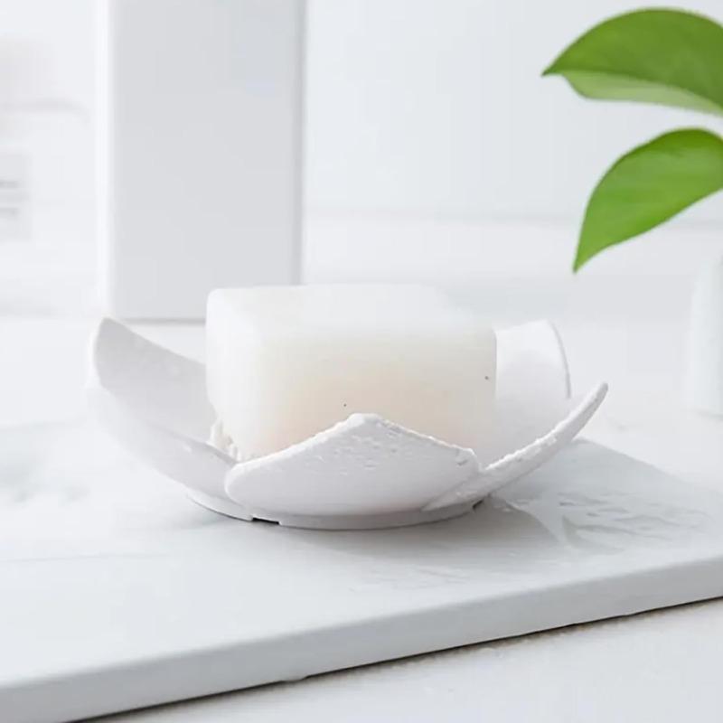 Поднос для паровой таблетки для душа Lotus, Силиконовая мыльница, Подставка для слива, Аксессуары для ванной комнаты на столешницу, Маленький, Практичный, Удобный для домашнего использования