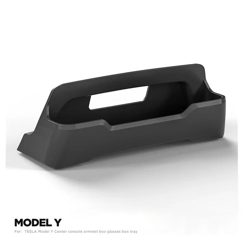 Лоток для футляра очков для Tesla Model Y, органайзер для хранения солнцезащитных очков и карты-ключа в подлокотнике центральной консоли, силиконовые аксессуары для интерьера