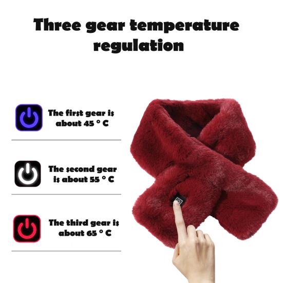 Heated Scarf Women USB Rechargeable Electric Heating Scarf with Intelligent Temperature Control Quick Heating Scarf