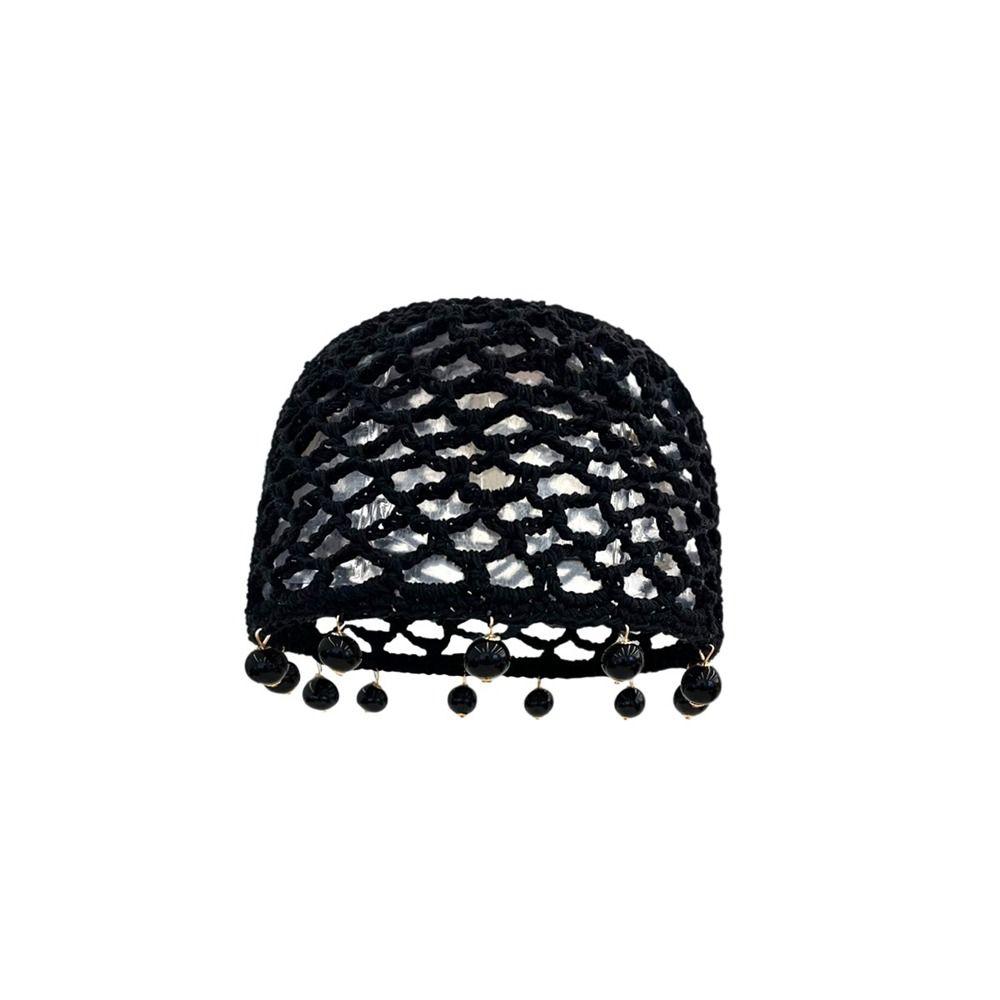 Round Beads Crochet Hollow Tassels Knitted Hat Bohemian Style Ethnic Style Hat Outdoor