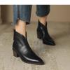 New Autumn Genuine Leather Ankle Boots Pointed Toe Women Boots Retro Short Boots Women Shoes Winter Retro Chelsea Boots