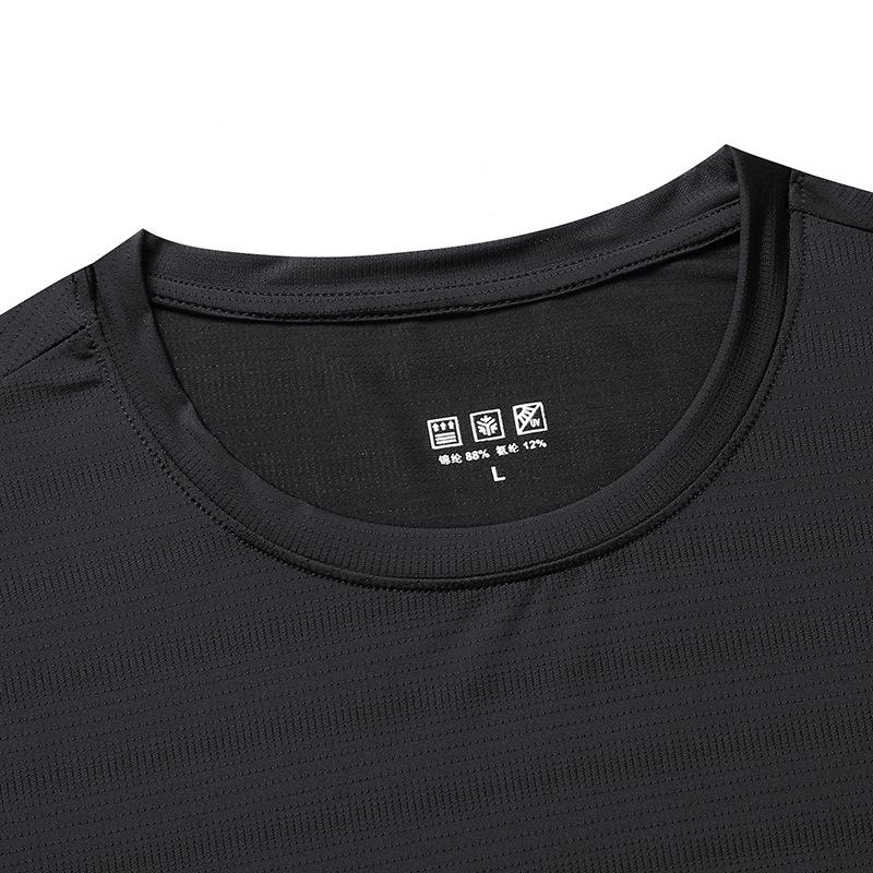 Летняя футболка с коротким рукавом из ледяного шелка, мужская сетчатая тонкая футболка высокого качества, повседневная футболка-джокер, быстросохнущая спортивная мужская.