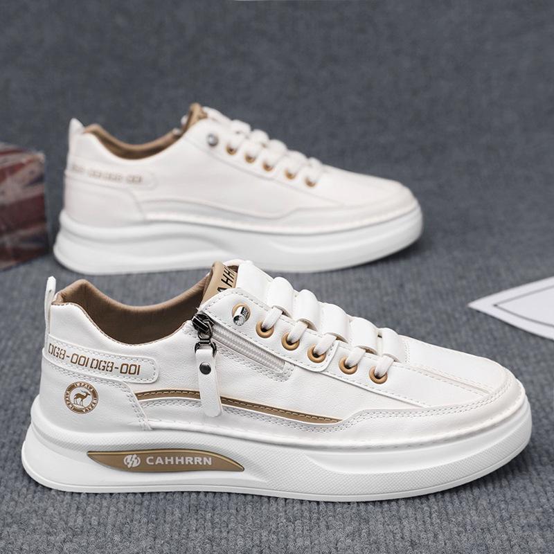 Мужская обувь 2025 новинка высококлассная повседневная обувь на платформе, трендовая обувь, удобная, универсальная белая обувь
