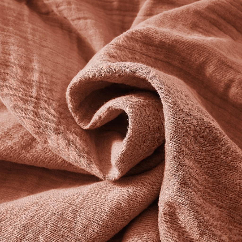 Пододеяльник 240х260 см из хлопковой марли Терракота