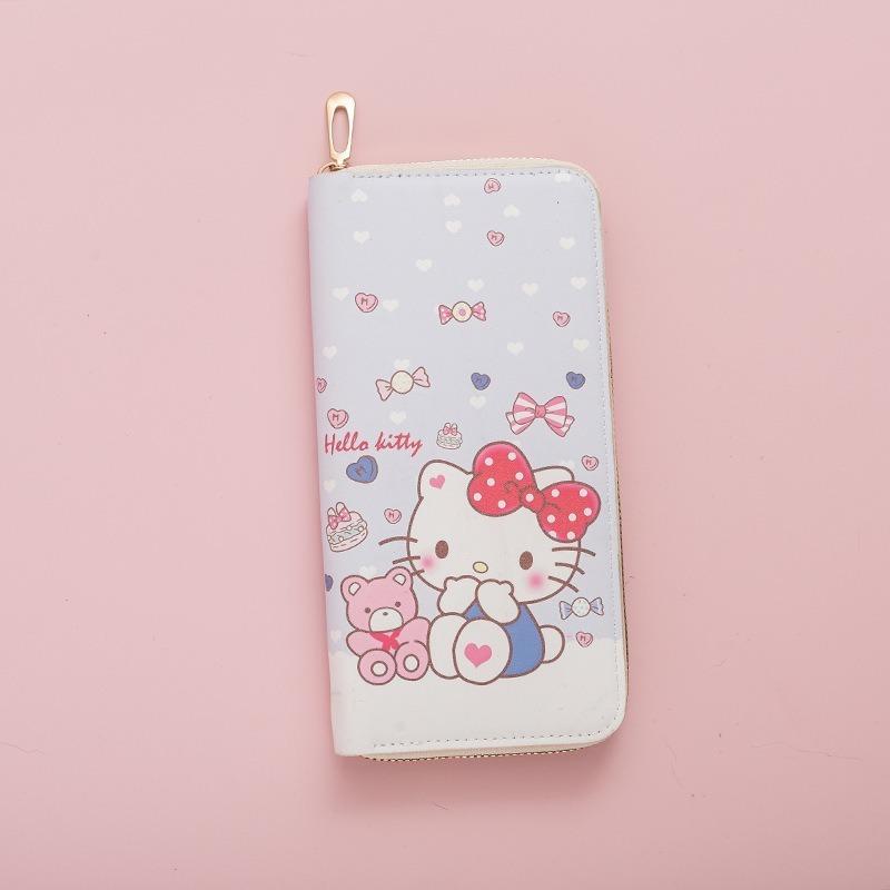 Fresh Japanese Cute Kitten Lady Wallet Girls Wallet Long Zipper Texture Student Card Bag New