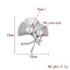 Новая брошь с жемчугом в виде листа гинкго для девочек, золотистая брошь в виде листа гинкго с защитой от бликов, украшение, креативные аксессуары для верхней одежды и костюмов