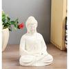 Latest Meditation Buddha White Premium Rare Handcrafted Polymarble Meditation White Buddha Statue Lord Figurine/Idol,Medium
