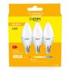 Kit 3 Ampoules Bougie LED E14 – 5W – 400lm – 3200K – Lumière Chaude – 3,6x10cm - 98204