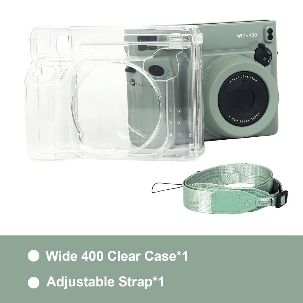 VOVMOEYA Clear Protective Cover for Fuji FUJIFILM Instax Wide 400 Instant Compatible with Instax Wide 400 Instax Wide400 Transparent Case Lightweight