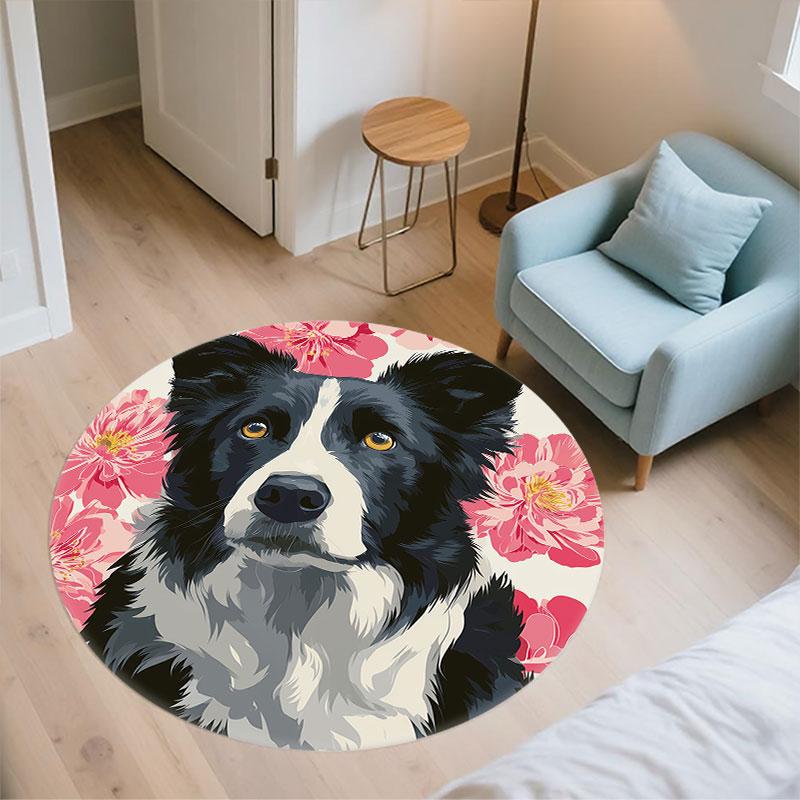 Cartoon Puppies pattern round rug,Carpet Rug for Living Room Bedroom Playroom ,Non-slip Floor Mat,Holiday Gifts and Birthday Gifts.
