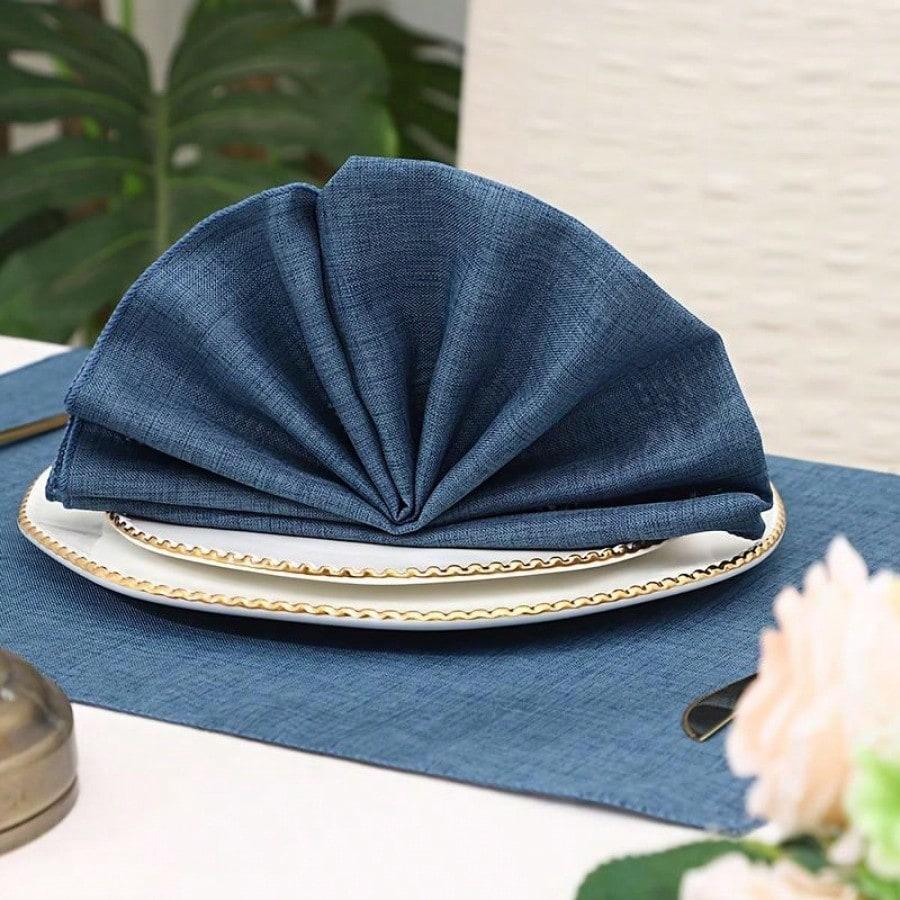 Элегантный набор бежевых салфеток из полиэстеровой смеси - квадратные 18x18 дюймов, мягкие и прочные, идеально подходят для свадеб, вечеринок и изысканных ужинов