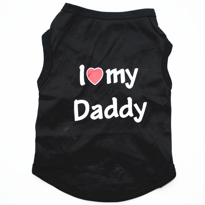 Pet Puppy Clothes, Vest, Classic Style Love Dad Love Mom, A Variety of Colors Trendy