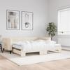 VidaXL Daybed with Trundle and Mattress Cream 100x200 Cm Fabric 3196605