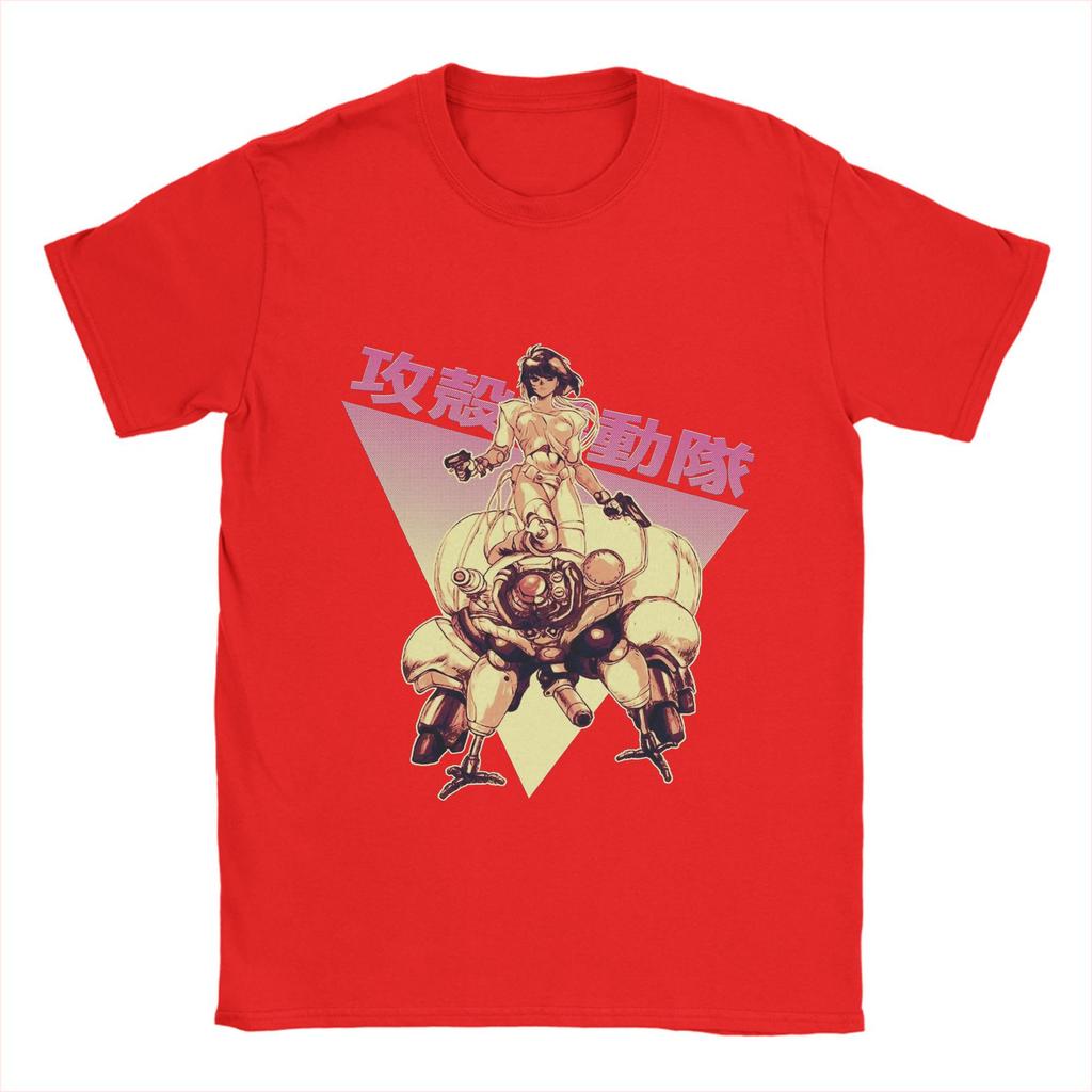 Ghost In the Shell Men's T Shirt Motoko Kusanagi Crazy Tee Shirt Short Sleeve O Neck T-Shirts Cotton Plus Size Clothing