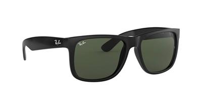 Ray-Ban Солнцезащитные очки JUSTIN Модель полной посадки RB4165F 601/71 Черные с темно-зелеными линзами
