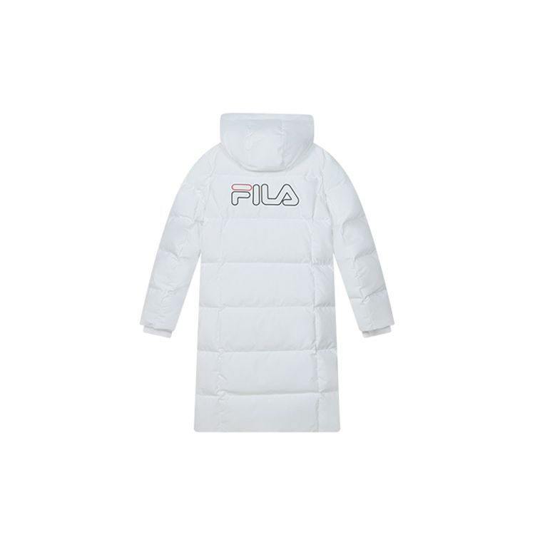 Fila FW23 Длинная Модная Повседневная Свободная Пуховая Куртка с Капюшоном Женская верхняя одежда Стандартный-Белый F11W349924F