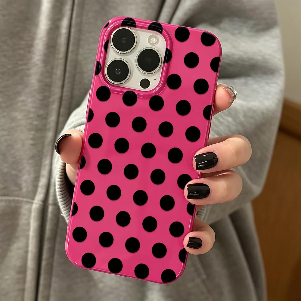Чехол для iPhone 11 Pro Max 16 15 Plus 14 17 Air 13 12 Черная Точка Точка Волна Точка Мягкое Прикосновение Гибкий Защита от Разрывов