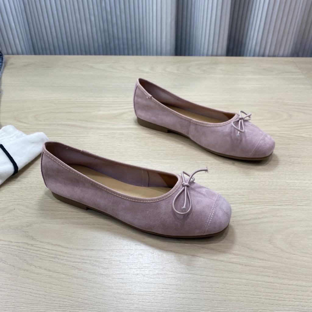 European Bow Shallow Mouth Single Shoes Women's 2025 Spring New Flat Grandma Shoes with Skirts Evening Shoes Tide