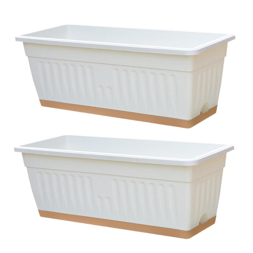 Balcony Boxes, Plant Pots, Rectangular, Lightweight, Portable Propagation Boxes with Drainage Hole
