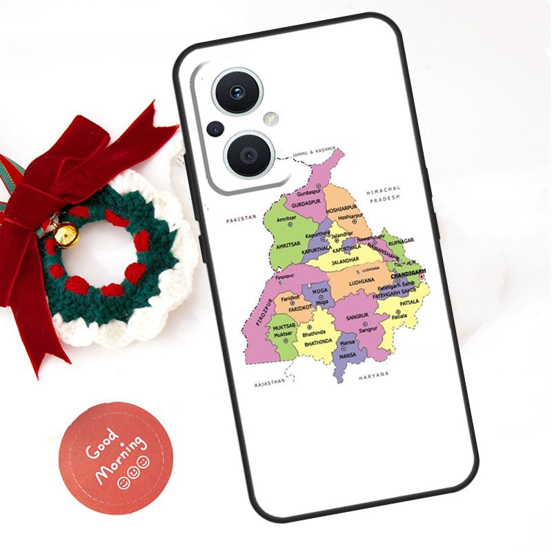 Карта Пенджаба Контурный Чехол Для OPPO Reno 14F 14 13 12 11 10 Pro 11F 12F 13F 7 8 Lite Чехол OPPO Find X8 X5 X9 Pro