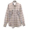 Винтажная рубашка 70-х годов в клетку, с длинным рукавом, M, бежевая и другие, мужская, б/у
