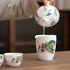 Керамические чашки для чая кунг-фу в китайском стиле, чайная пиала с узором дракона, мастер-чашка, чайник, бытовая керамическая посуда для чая, защищающая от ожогов