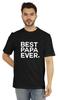 Men  S Graphic Printed   Best Papa Ever.   Tshirt Crew Neck Tee For Father's Day Gift