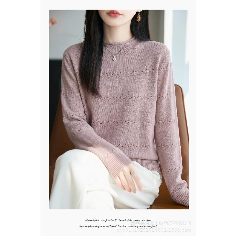 Women Half Turtleneck Loose Fit Knit Sweater For Autumn Winter