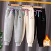 Children Love Sweatpants Winter Girls Casual Thick Pants Baby Tousers Kids Sport Pants Warm Fleece Clothes