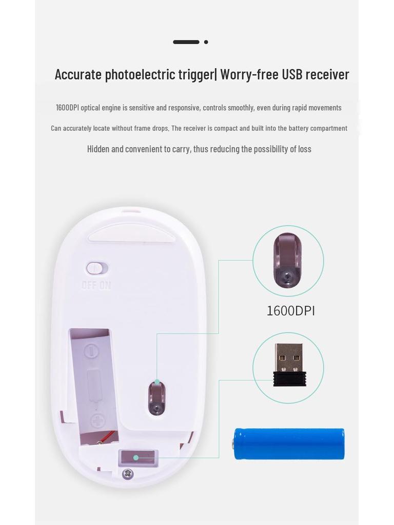 Перезаряжаемая Bluetooth-мышь с двойным режимом для планшета и ноутбука: Беспроводная связь 2,4 ГГц для офиса и дома