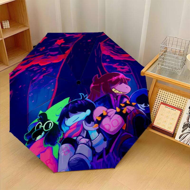 Windproof Auto 8-реберный складной зонт Undertale, портативный уличный зонт-трость