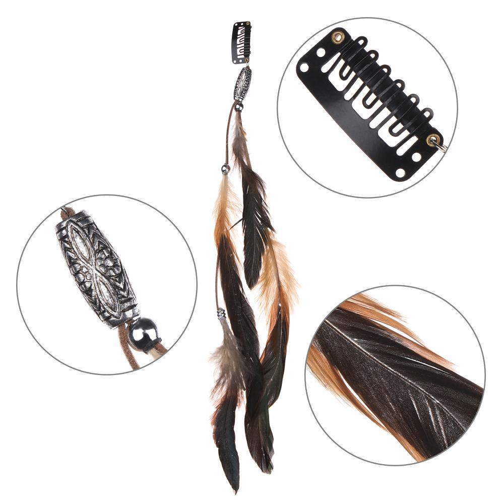Comb Headdress Extensions Feather Hair Rope Novelty Hairclips Hippie Headpieces Headband Headwear