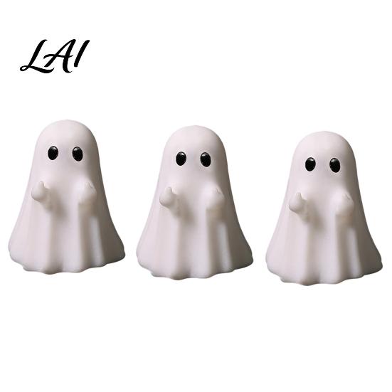 Funny Ghost Gifts for Friends 3Pcs Mini Figurines Halloween Decorations Resin Middle Finger And Decor Tiered Trays Heart Ornaments Tabletop