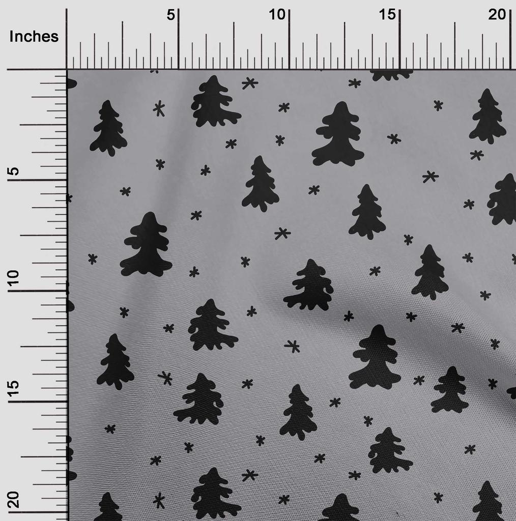 oneOone Хлопковый поплин, черная ткань, рождественская елка, одежда своими руками, стеганая ткань, набивная ткань, ярд 42 дюйма