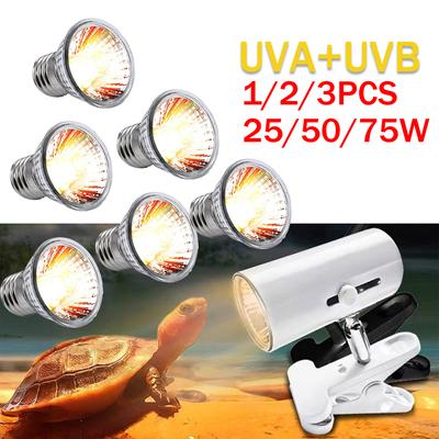 1-3 шт. Лампа для рептилий 25/50/75 Вт UVA+UVB 3.0, лампа для обогрева домашних животных, черепах, греющихся на солнце, УФ-лампы, амфибии, ящерицы, контроль температуры